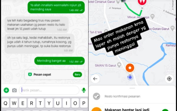 Pesan Makanan via Ojol Dilayani, Padahal Pemilik Restorannya Baru Saja Wafat