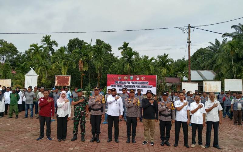 Apel Pengamanan TPS, Babinsa Teluk Makmur Bersinergi dengan Seluruh Pihak