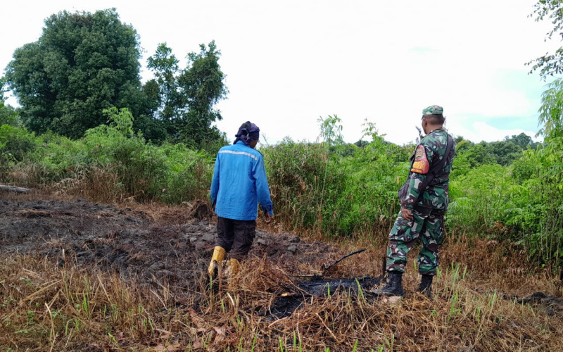Babinsa Kelurahan Bukit Timah Rutin Patroli, Cegah Terjadinya Karhutla