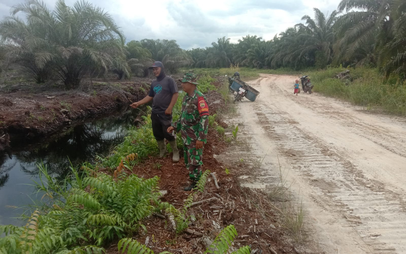 Patroli Karhutla oleh Babinsa Teluk Makmur