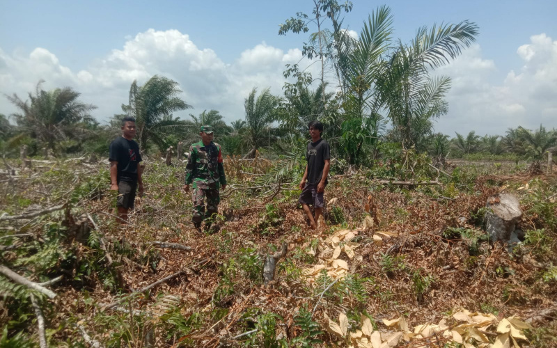 Sertu Ramli Sosialisasi Karlahut di Jalan Parit Cik Muhammad