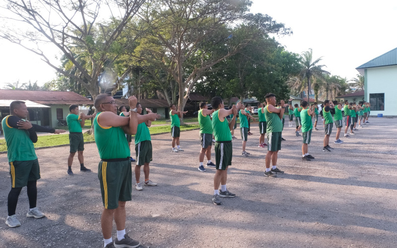 Personil Kodim 0320 Dumai Tetap Jaga Kesehatan Melalui Berbagai Kegiatan