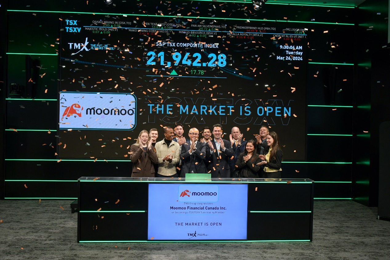 Global Trading Platform Moomoo CA Rings the Opening Bell at Toronto Stock Exchange