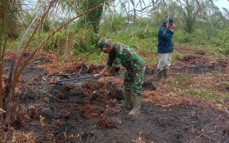 Babinsa Bangsal Aceh Lakukan Patroli Karhutla Libatkan Warga