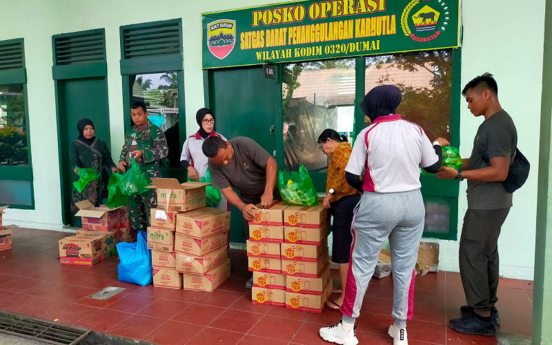 Diikuti Seluruh Personil, Kodim Dumai Gelar Panen Tanaman Hidroponik