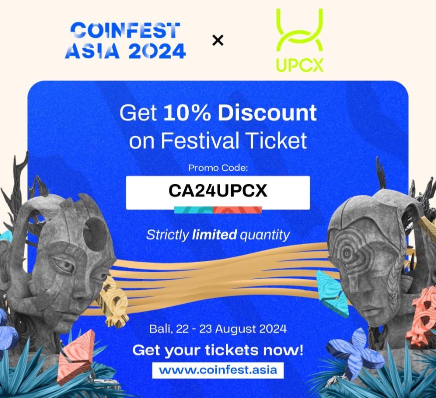 UPCX Jadi Sponsor Utama Coinfest Asia yang akan Diadakan di Indonesia pada 22 dan 23 Agustus 2024