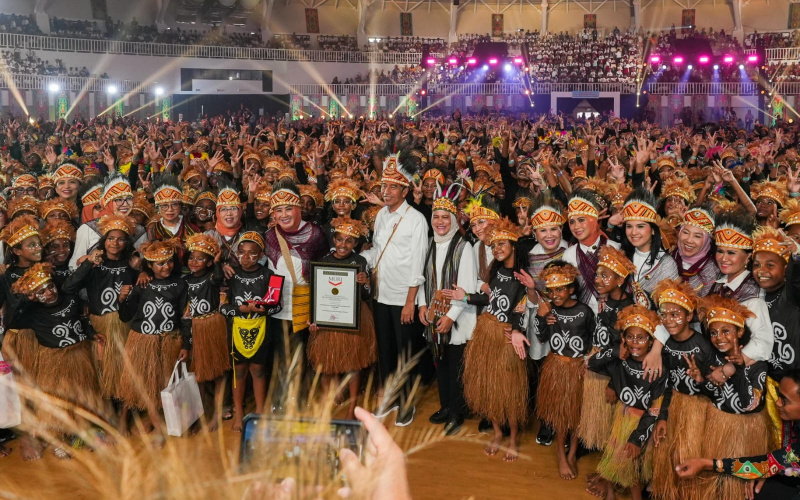 Puncak Hari Anak Nasional 2024, Sebanyak 2.600 Anak Menari Kolosal Berhasil Cetak Rekor MURI