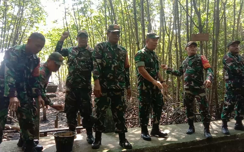 Danramil 01 Dumai Pimpin Giat Pembibitan Pohon Mangrove