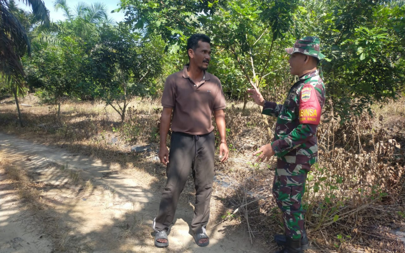 Cegah Kebakaran Hutan, Babinsa Kodim Dumai Patroli di Tempat Rawan