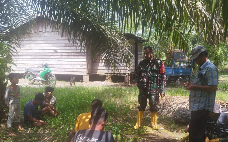 Babinsa Koramil 03 Komunikasi Sosial dan Patroli Karhutla di Batu Teritip