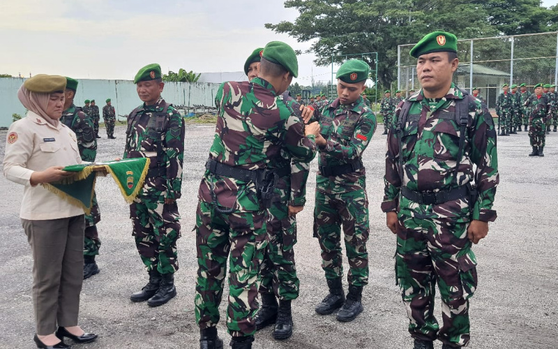 Kodim 0320 Dumai Gelar Upacara Kenaikan Pangkat Personil