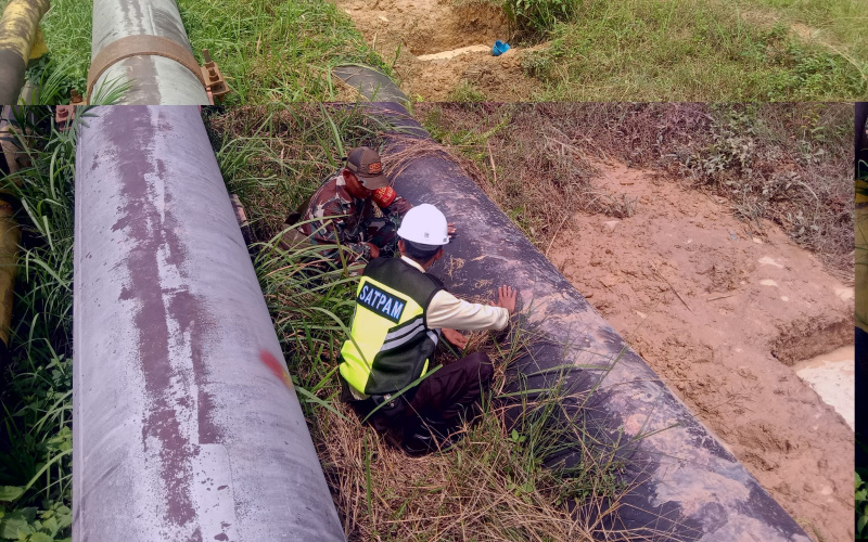 Patroli Koramil 01 Bekerjasama dengan Security Pertamina